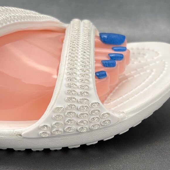 Crocs Kadee II Strappy Sandals Women's 7 White Jewels Summer Slides 211350-100 - Picture 7 of 16